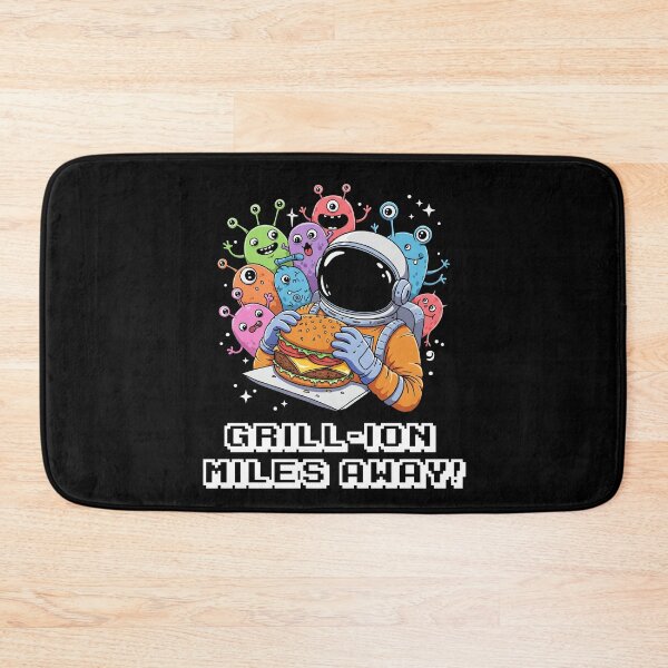 Item preview, Grill-ion Miles Away - Astronaut with Burger and Aliens designed and sold by AnAzArt.