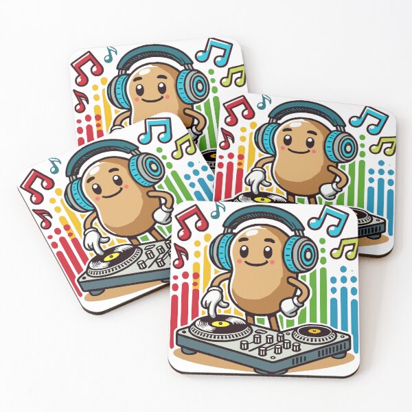 Item preview, Cool Beans DJ – Funky Cartoon Bean with Headphones designed and sold by 2Blue-Dots.