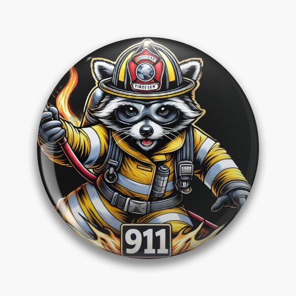 Item preview, Fireman raccoon designed and sold by SaNNty.