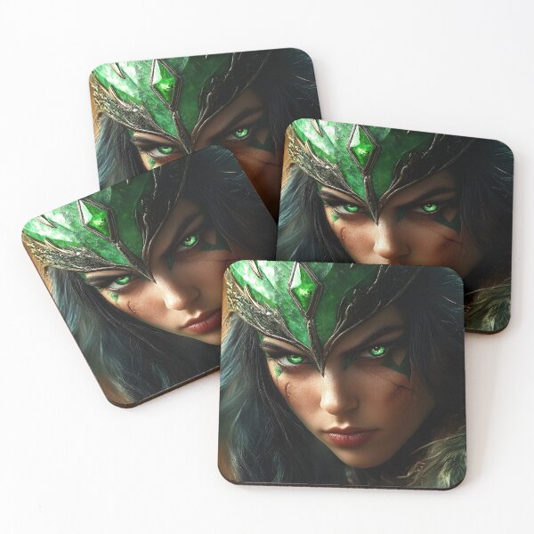 Item preview, Mystical woman with emerald crown and intense gaze. designed and sold by Artessie.