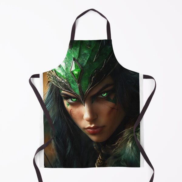 Item preview, Mystical woman with emerald crown and intense gaze. designed and sold by Artessie.