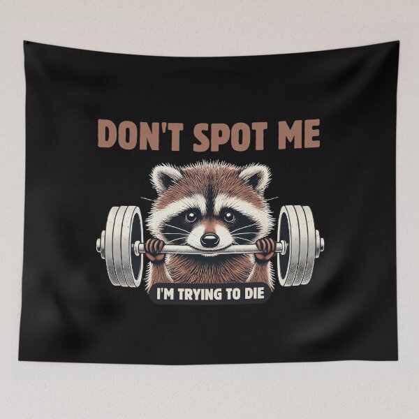 Item preview, Gym Fail Incoming Funny Lifting Raccoon Meme designed and sold by Hoshi-Club.