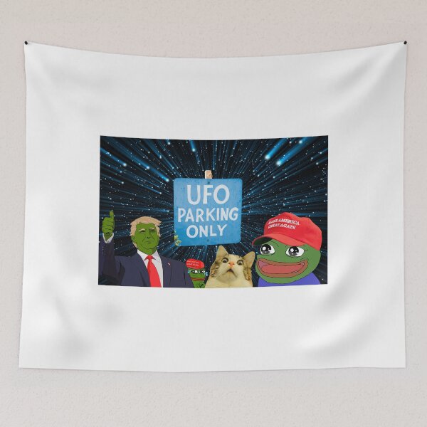 Item preview, Funny Trump Meme with Cat and UFO – Hilarious Space-Themed Parody Design designed and sold by Colorful-Garden.