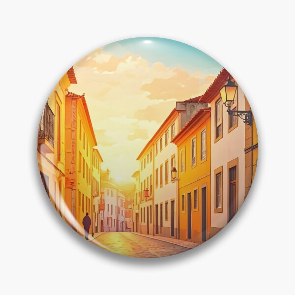 Item preview, Tomar, Portugal: Sunset Over Historic Cobblestone Streets designed and sold by LSVart.