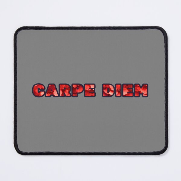 Item preview, Carpe Diem, red flowers pattern, writing, red writing designed and sold by silent-violin.