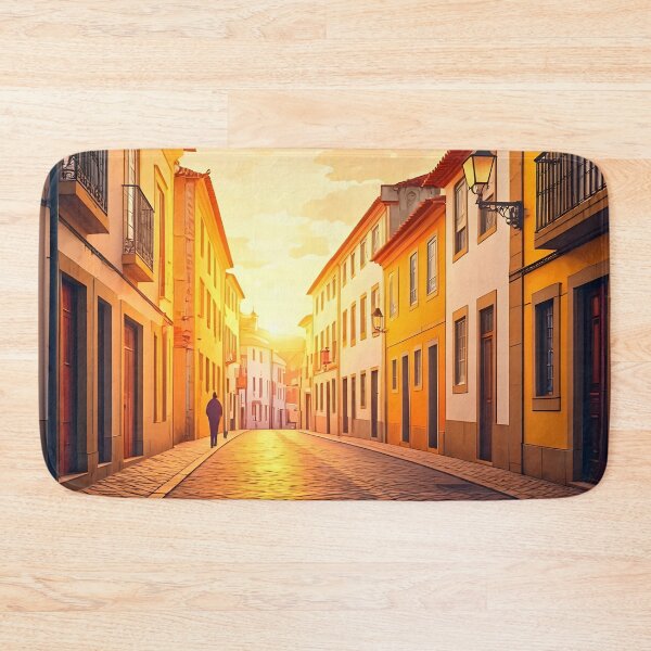 Item preview, Tomar, Portugal: Sunset Over Historic Cobblestone Streets designed and sold by LSVart.