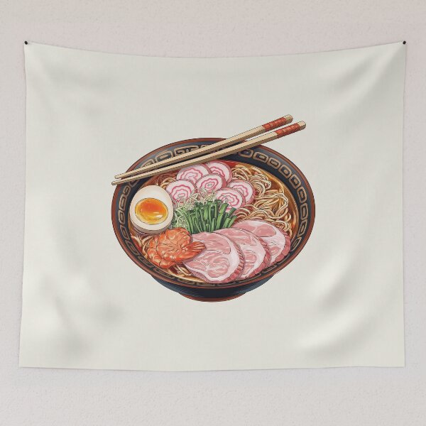 Item preview, Delicious Ramen Bowl – Japanese Noodle Soup Illustration designed and sold by Verycutethings.