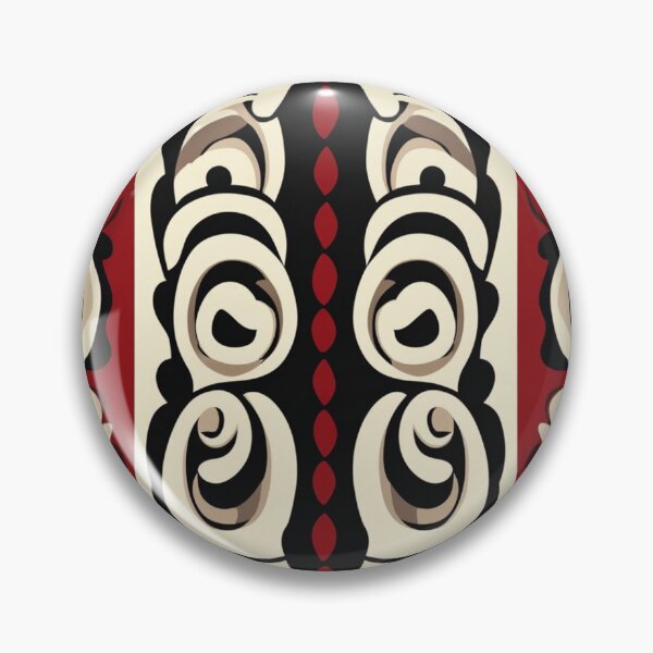 Item preview, Kowhaiwhai Miki (Beige Black And Red) Pattern designed and sold by GrinGalore.