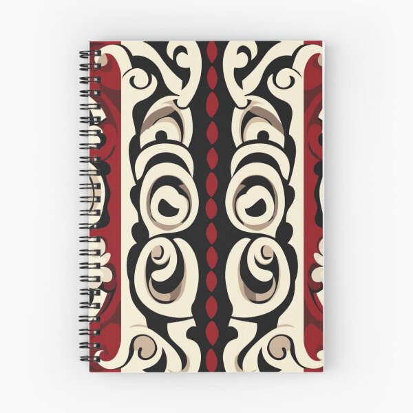 Item preview, Kowhaiwhai Miki (Beige Black And Red) Pattern designed and sold by GrinGalore.