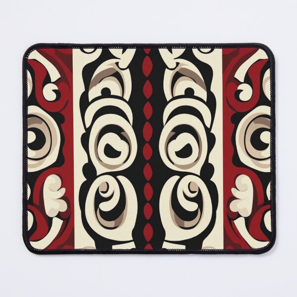 Item preview, Kowhaiwhai Miki (Beige Black And Red) Pattern designed and sold by GrinGalore.