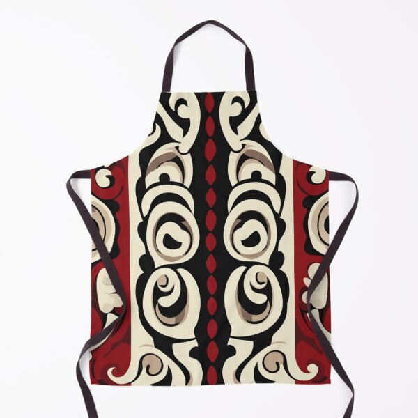 Item preview, Kowhaiwhai Miki (Beige Black And Red) Pattern designed and sold by GrinGalore.