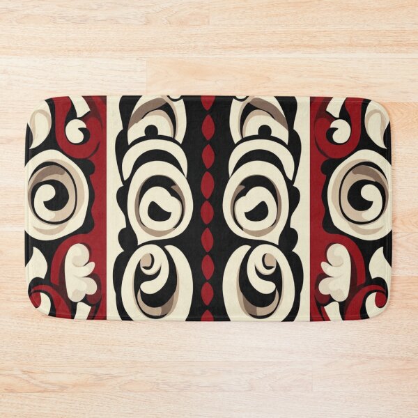 Item preview, Kowhaiwhai Miki (Beige Black And Red) Pattern designed and sold by GrinGalore.