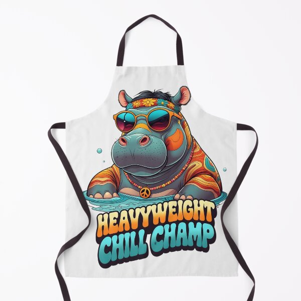 Item preview, Heavyweight Chill Champ - Groovy Hippo Boho 70s Art | LaLi Designs designed and sold by LaLi-Designs.