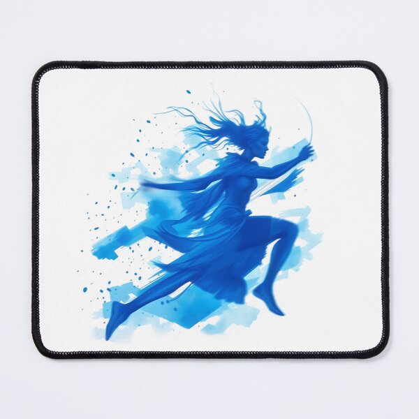 Item preview, Blue Watercolour Action Image Girl Running  designed and sold by ZanyPaintbrush.