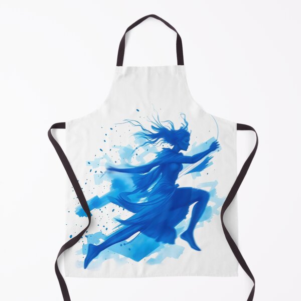 Item preview, Blue Watercolour Action Image Girl Running  designed and sold by ZanyPaintbrush.