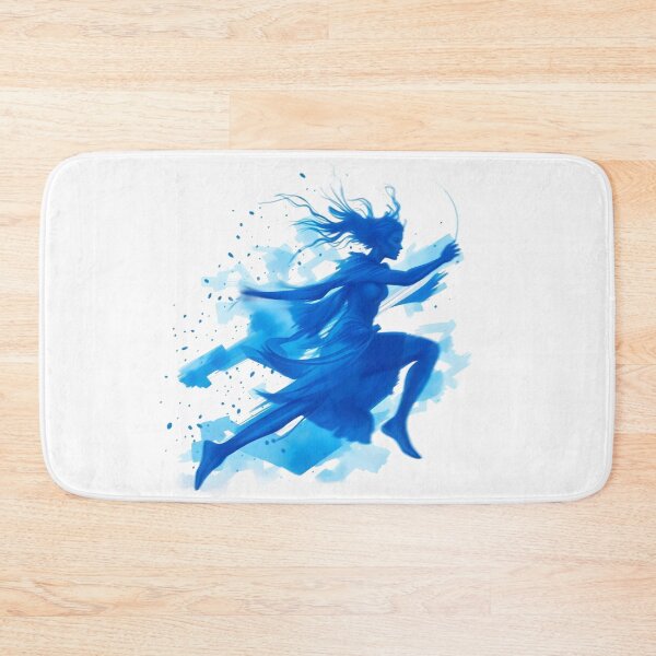 Item preview, Blue Watercolour Action Image Girl Running  designed and sold by ZanyPaintbrush.