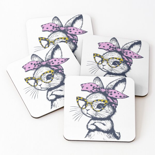Item preview, Easter Bunny Wearing Leopard Glasses Cute designed and sold by TomFrontierArt.
