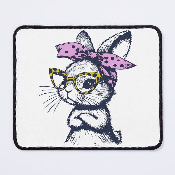 Item preview, Easter Bunny Wearing Leopard Glasses Cute designed and sold by TomFrontierArt.