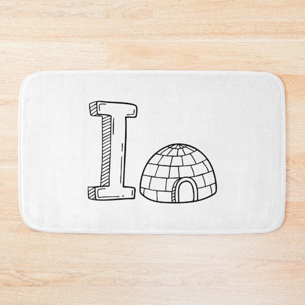 Item preview, A doodle illustration of letter I and Igloo designed and sold by rasagamastore.