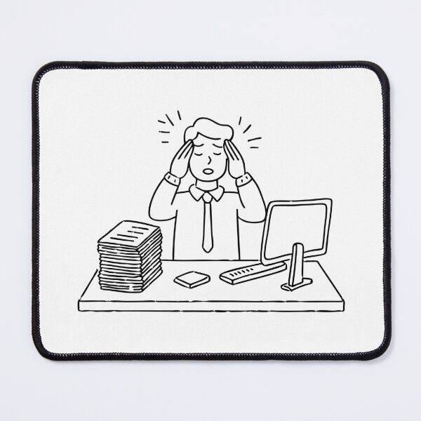 Item preview, Person headache with documents on desk designed and sold by rasagamastore.