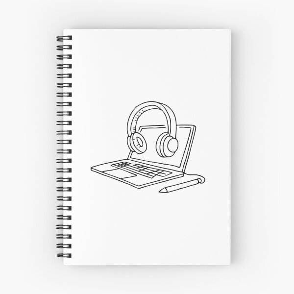 Item preview, Headphones placed next to a glowing laptop screen designed and sold by rasagamastore.