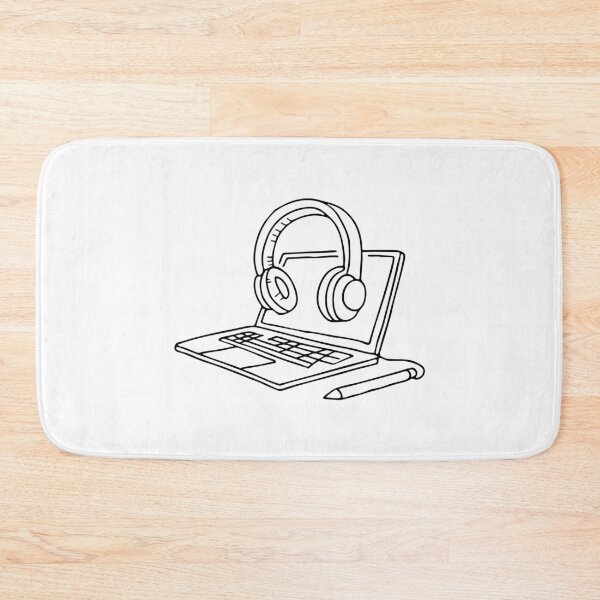 Item preview, Headphones placed next to a glowing laptop screen designed and sold by rasagamastore.