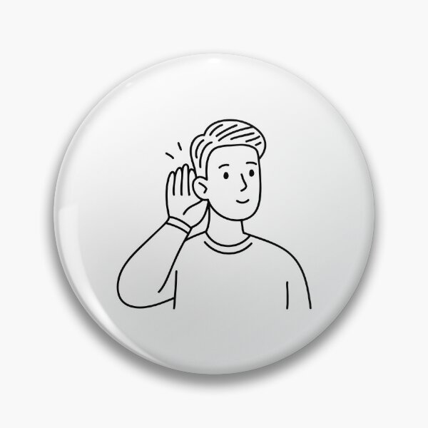 Item preview, Person cupping their ear to listen closely designed and sold by rasagamastore.