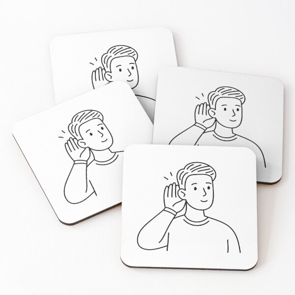 Item preview, Person cupping their ear to listen closely designed and sold by rasagamastore.