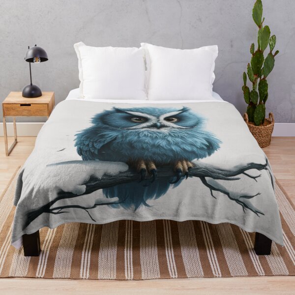 Item preview, fluffy blue owl designed and sold by 123ks.