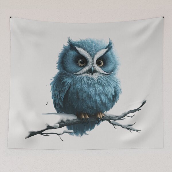 Item preview, fluffy blue owl designed and sold by 123ks.
