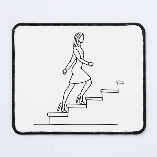 Item preview, Woman in stylish heels climbing the steps of an office building designed and sold by rasagamastore.