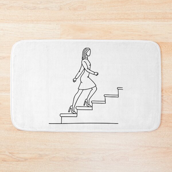 Item preview, Woman in stylish heels climbing the steps of an office building designed and sold by rasagamastore.