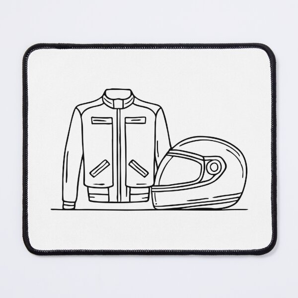 Item preview, Motorcycle helmet sitting on the floor next to a racing jacket designed and sold by rasagamastore.
