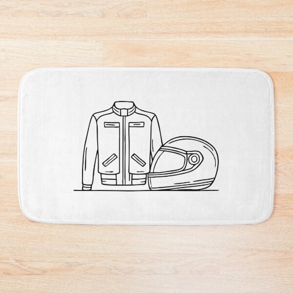 Item preview, Motorcycle helmet sitting on the floor next to a racing jacket designed and sold by rasagamastore.