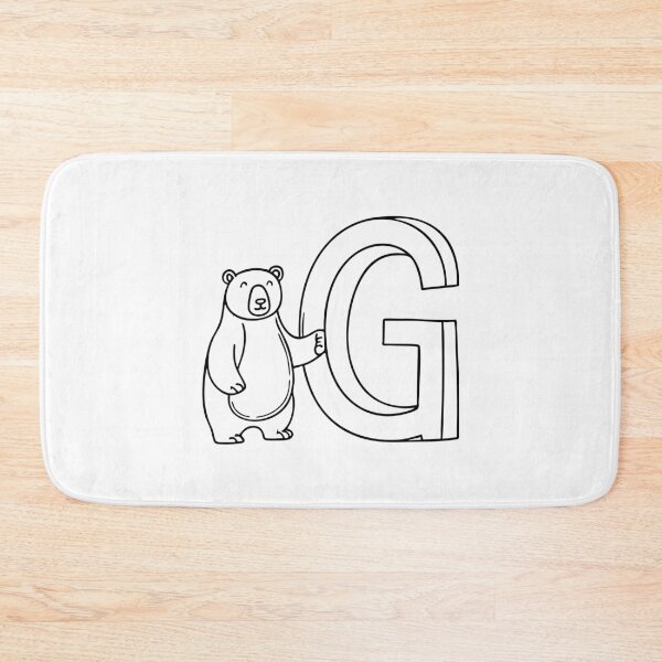 Item preview, An illustration of letter G beside a grizzly bear designed and sold by rasagamastore.