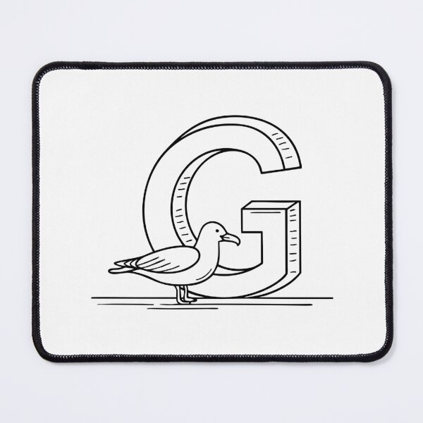 Item preview, An illustration of letter G beside a gull designed and sold by rasagamastore.
