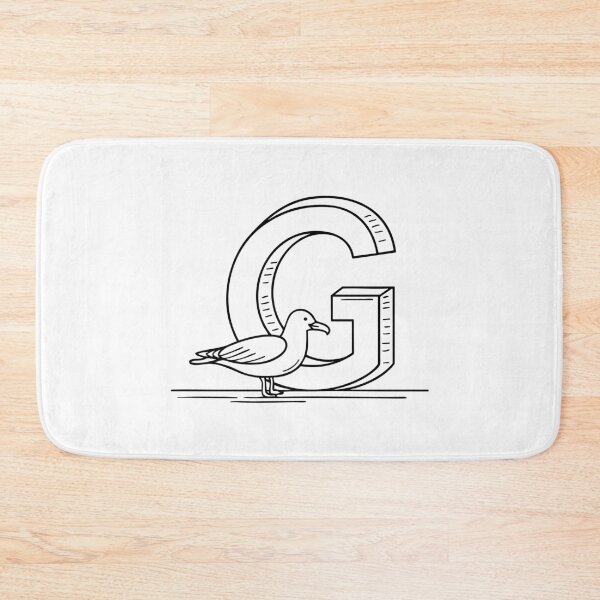 Item preview, An illustration of letter G beside a gull designed and sold by rasagamastore.
