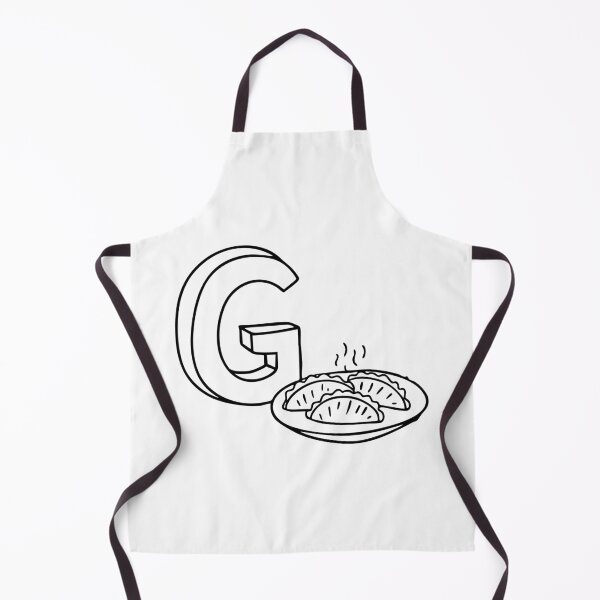 Item preview, An illustration of letter G beside a gyoza designed and sold by rasagamastore.