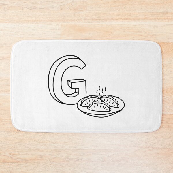 Item preview, An illustration of letter G beside a gyoza designed and sold by rasagamastore.