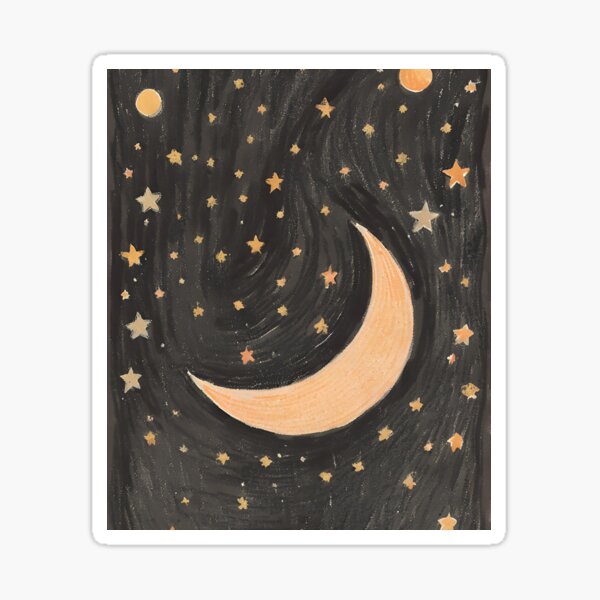 Item preview, Starry moonlit moon designed and sold by JS.Creative.