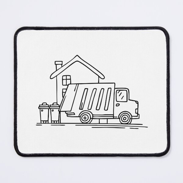 Item preview, Doodle illustration of a garbage truck collecting trash bins designed and sold by rasagamastore.