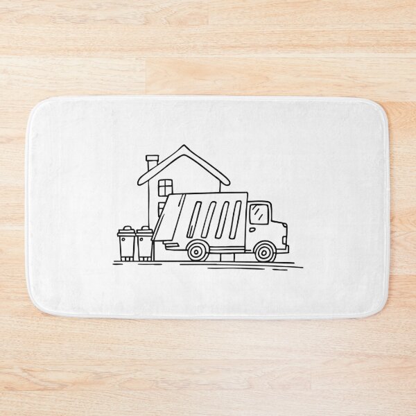 Item preview, Doodle illustration of a garbage truck collecting trash bins designed and sold by rasagamastore.