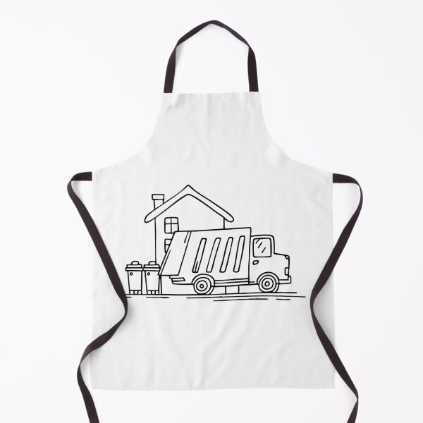 Item preview, Doodle illustration of a garbage truck collecting trash bins designed and sold by rasagamastore.
