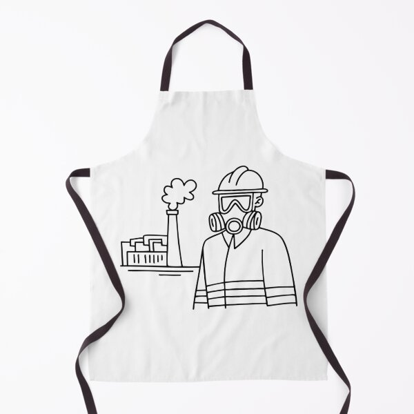 Item preview, Doodle illustration of a worker in a gas mask inspecting an industrial site designed and sold by rasagamastore.