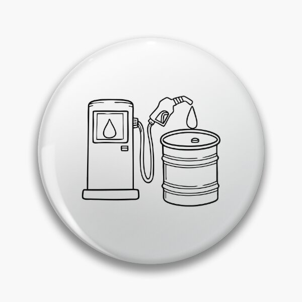 Item preview, Doodle illustration of gasoline being siphoned into a drum at a gas station designed and sold by rasagamastore.
