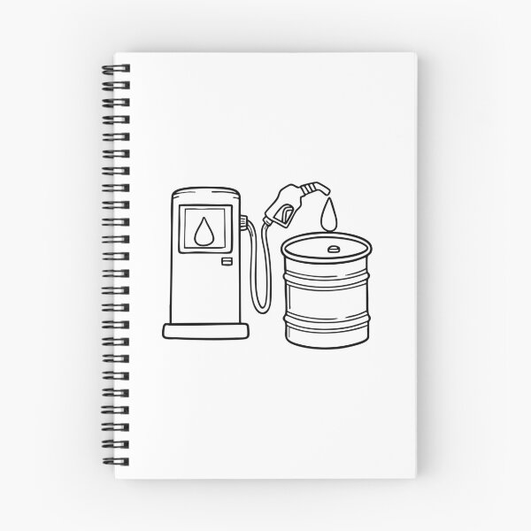 Item preview, Doodle illustration of gasoline being siphoned into a drum at a gas station designed and sold by rasagamastore.
