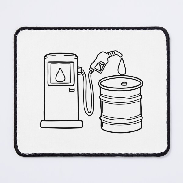 Item preview, Doodle illustration of gasoline being siphoned into a drum at a gas station designed and sold by rasagamastore.
