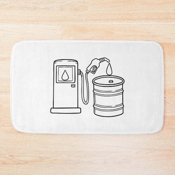 Item preview, Doodle illustration of gasoline being siphoned into a drum at a gas station designed and sold by rasagamastore.