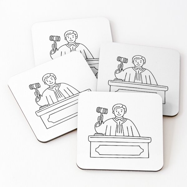 Item preview, Doodle illustration of a judge striking a gavel in court designed and sold by rasagamastore.