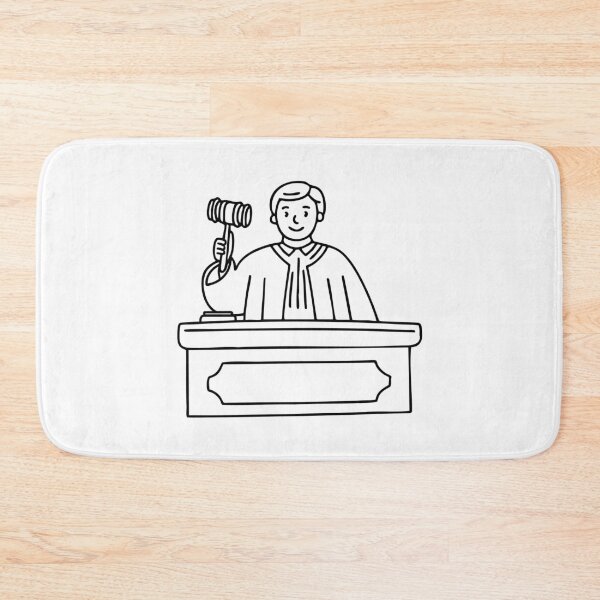 Item preview, Doodle illustration of a judge striking a gavel in court designed and sold by rasagamastore.
